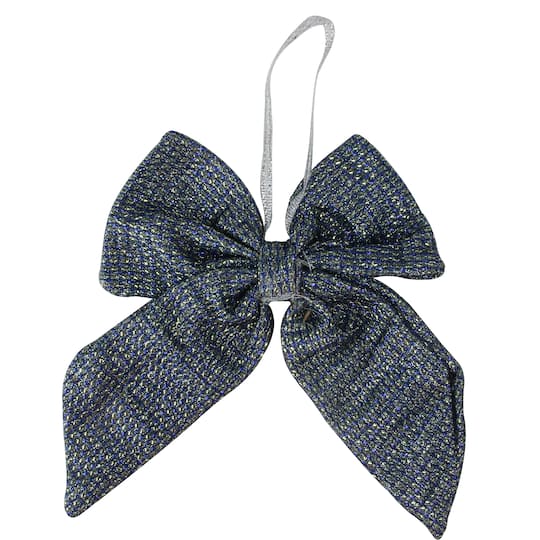 5.25" Blue Double Loop Christmas Bow Wall Décor By Northlight | 3.75" x 5.25" | Michaels®
